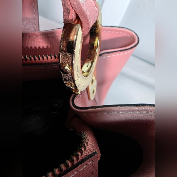 Borse in Pelle Italian Pink Saffiano Leather Satchel Bag Made in Italy - Picture 11 of 16